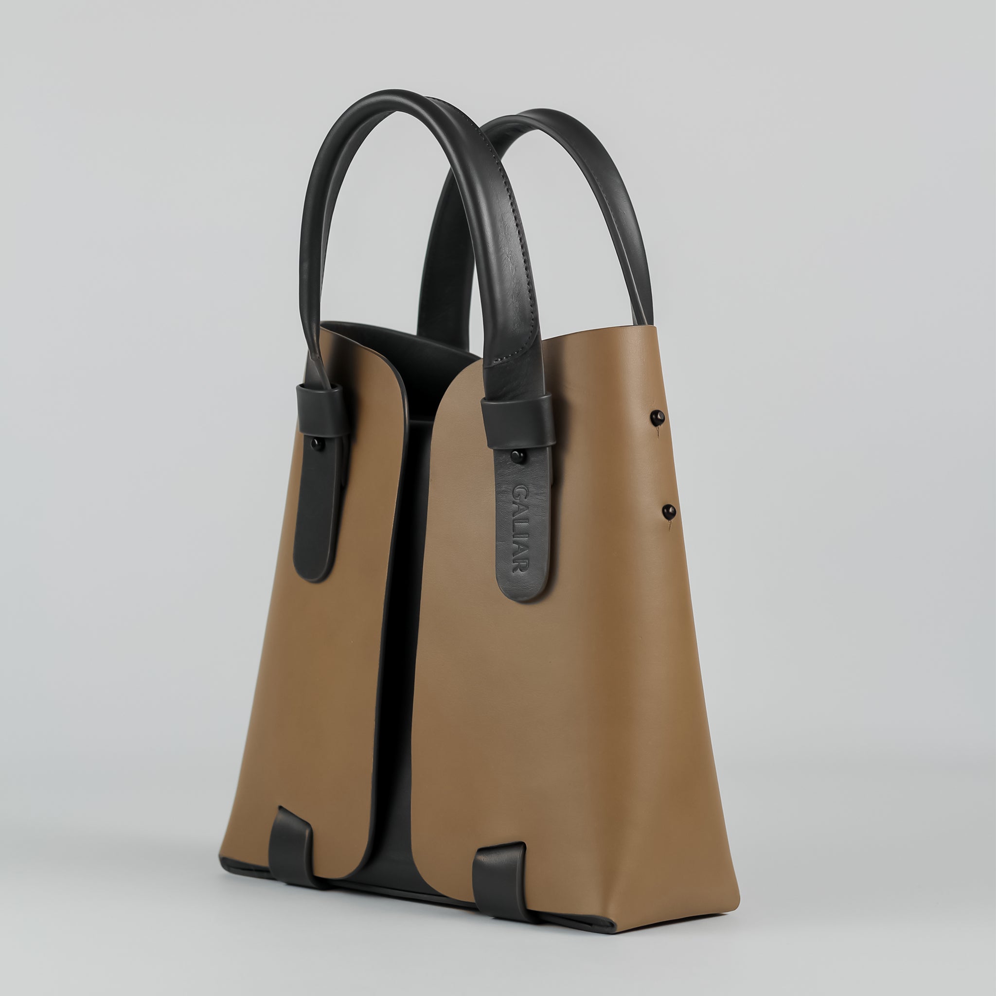 PRE ORDER - Panache square tote in Asphalt Espresso