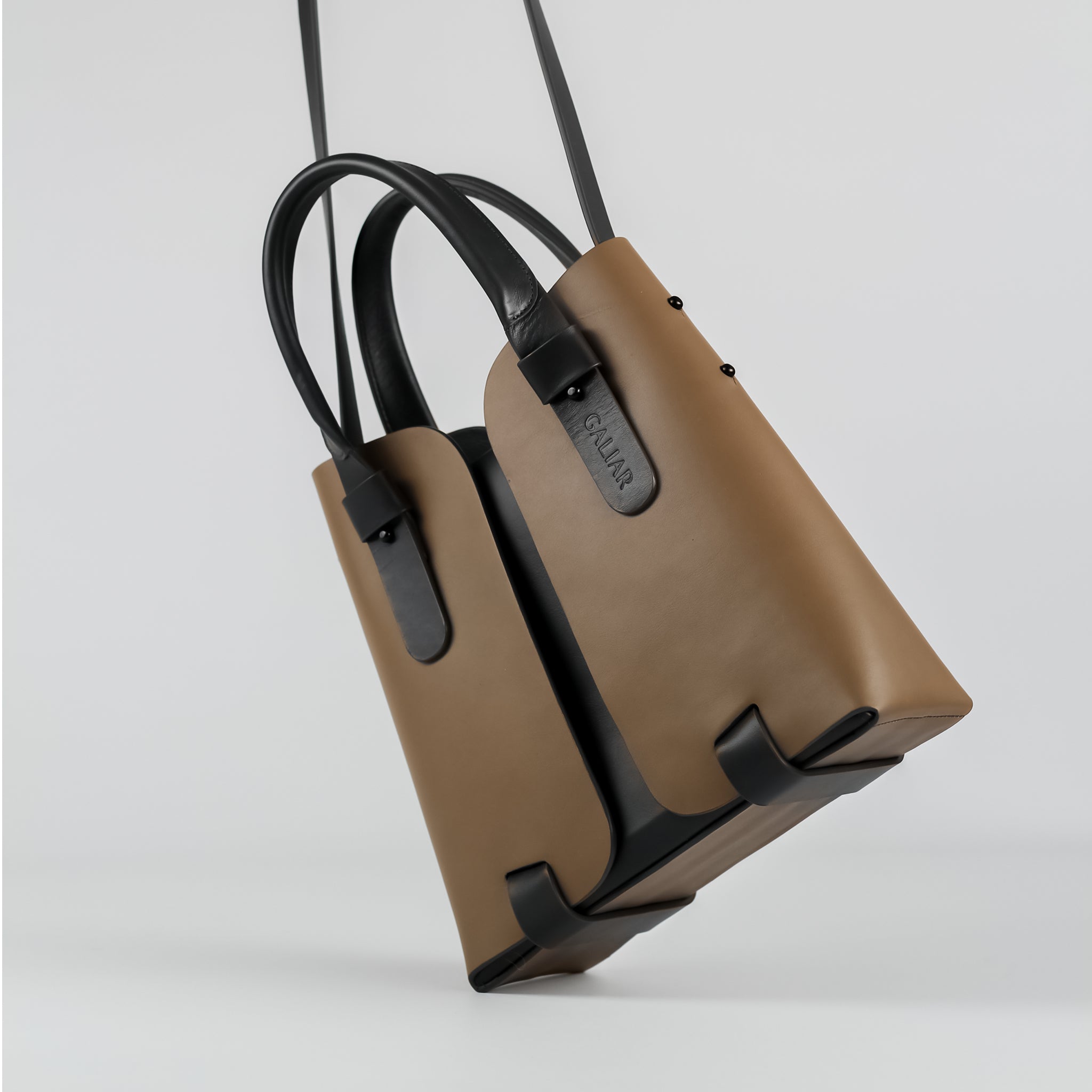 PRE ORDER - Panache square tote in Asphalt Espresso